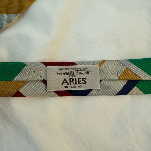 Robert Talbott striped patchwork silk tie - Picture 4 of 5